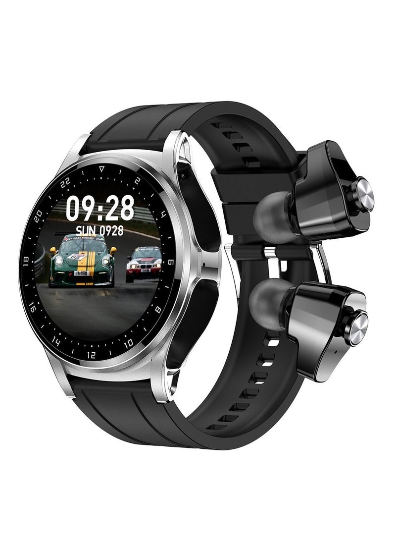 AROAQ - GT66 Smart Watch with TWS Earphones NFC Music Control 1.39 HD Screen Bluetooth Call Healthy Monitoring 100+ Sports Modes - Image 1