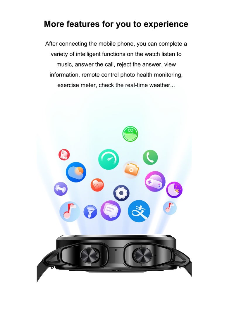 AROAQ - GT66 Smart Watch with TWS Earphones NFC Music Control 1.39 HD Screen Bluetooth Call Healthy Monitoring 100+ Sports Modes - Image 1