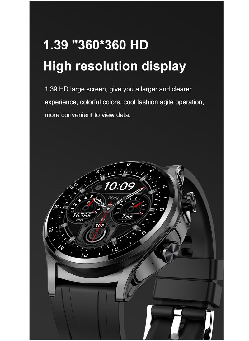 AROAQ - GT66 Smart Watch with TWS Earphones NFC Music Control 1.39 HD Screen Bluetooth Call Healthy Monitoring 100+ Sports Modes - Image 1