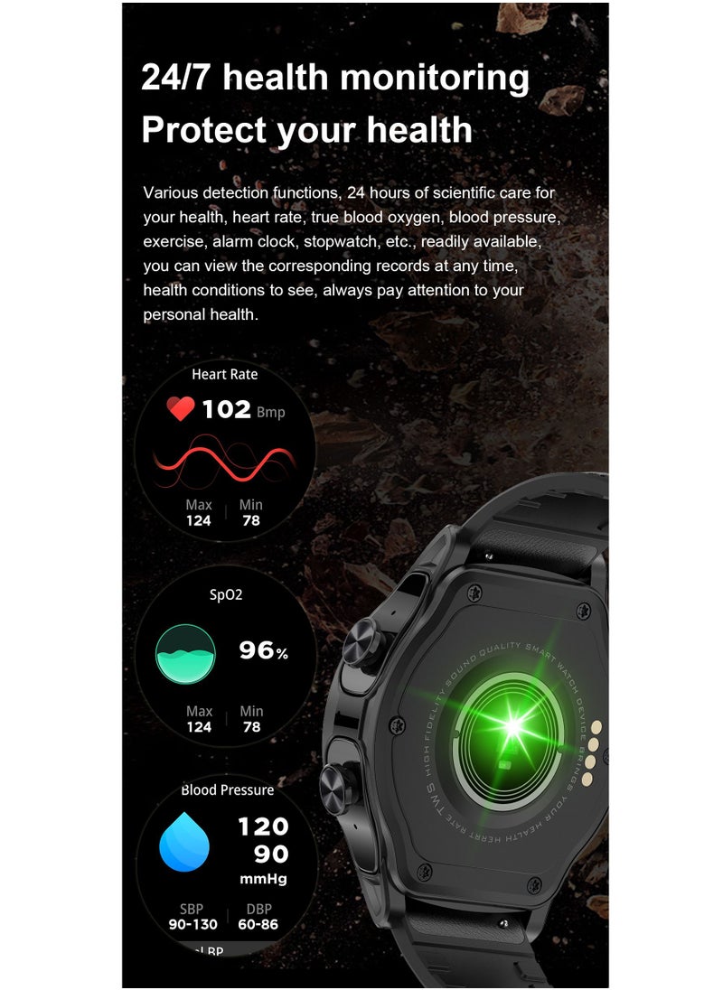 AROAQ - GT66 Smart Watch with TWS Earphones NFC Music Control 1.39 HD Screen Bluetooth Call Healthy Monitoring 100+ Sports Modes - Image 1
