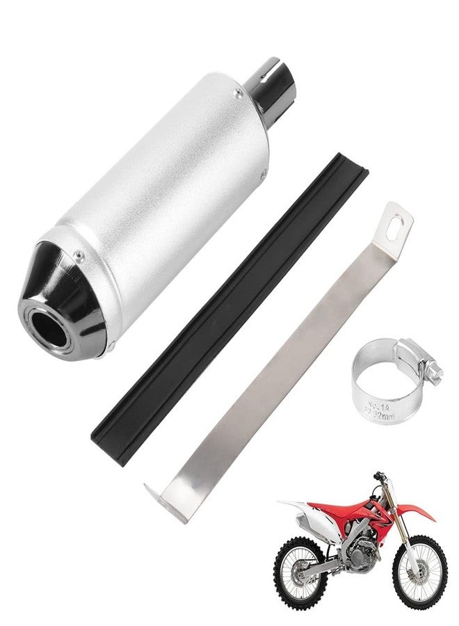 CMIYETO 28mm 1.1 Inch Exhaust Muffler Pipe Kit for 50cc 70cc 90cc 110cc 125cc 150cc CRF50 XR50 KLX Coolster SSR Thumpstar TTR YCF Lifan Apollo Chinese Pit Trail Dirt Bike Mini Bike ATV Silver - Image 1