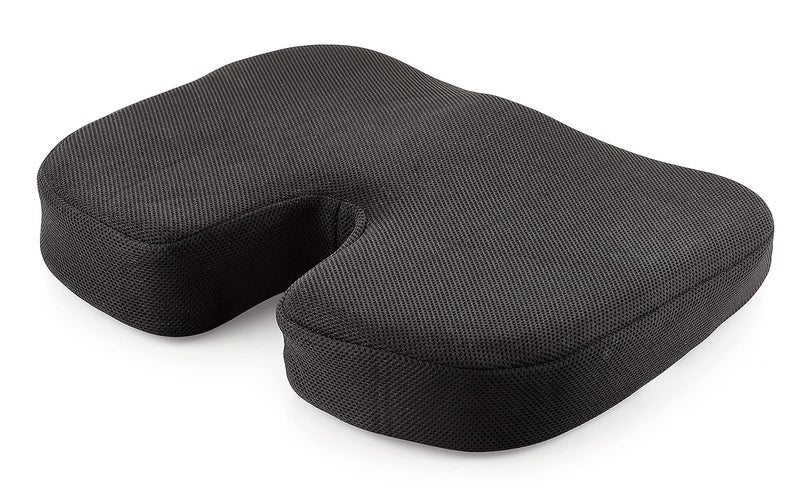 PALO PALO033 Orthopedic Memory Foam Coccyx Seat Cushion for Tailbone Pain Relief for OfficeHome Chair M Below 80Kg Wt Black Mesh - Image 1