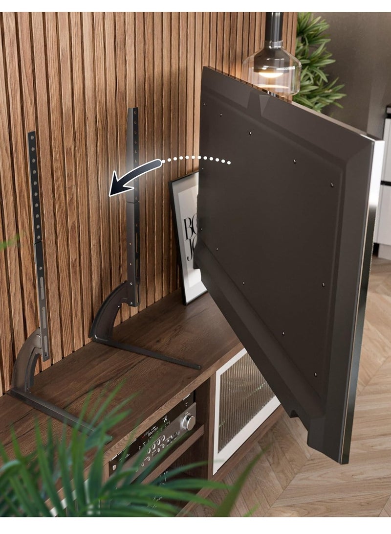 ELTRAZONE Universal TV Stand Height Adjustable TV Stand for 30-65 Inch up to 40 kg, Max. VESA 800 x 400, Sturdy Steel, Black - Image 3