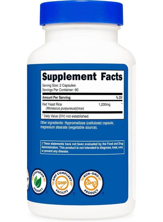 Nutricost Red Yeast Rice 1200Mg, 120 Capsules 60 Serv, Veggie Caps, Nongmo, Gluten Free - Image 5