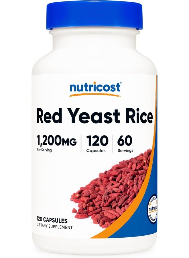 Nutricost Red Yeast Rice 1200Mg, 120 Capsules 60 Serv, Veggie Caps, Nongmo, Gluten Free - Image 1