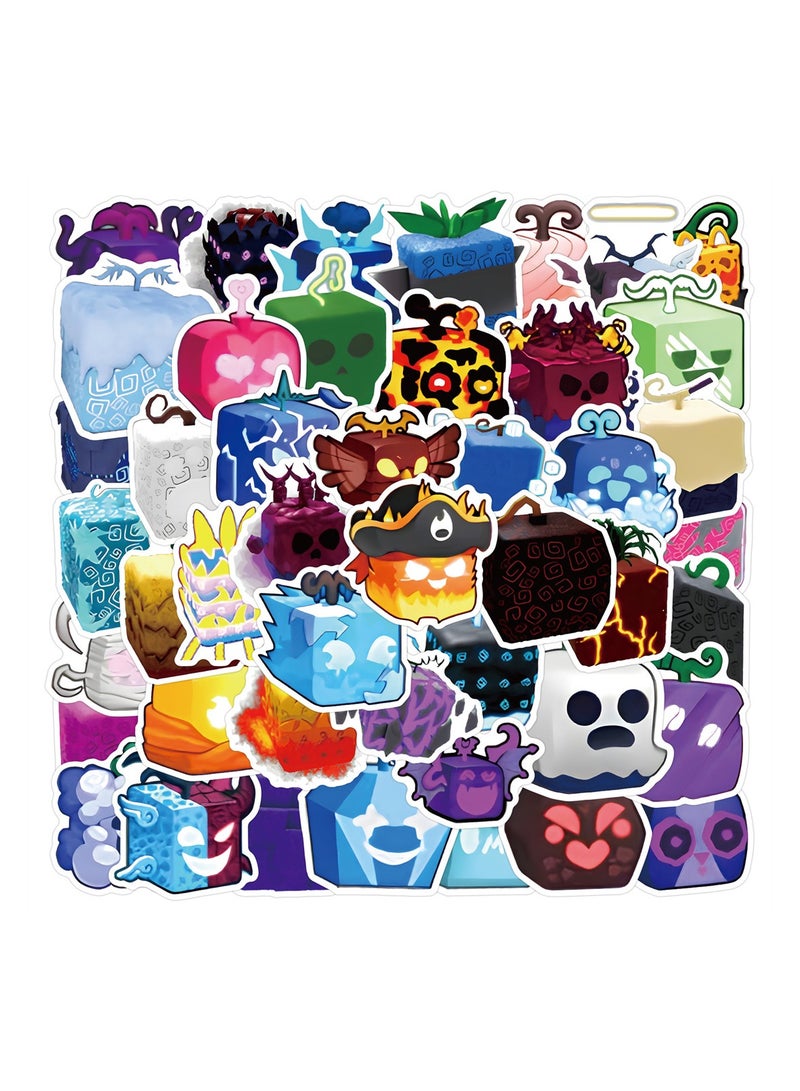 ملصق مضاد للماء من الفينيل اللطيف من BLOX FRUITS مكون من 50 قطعة