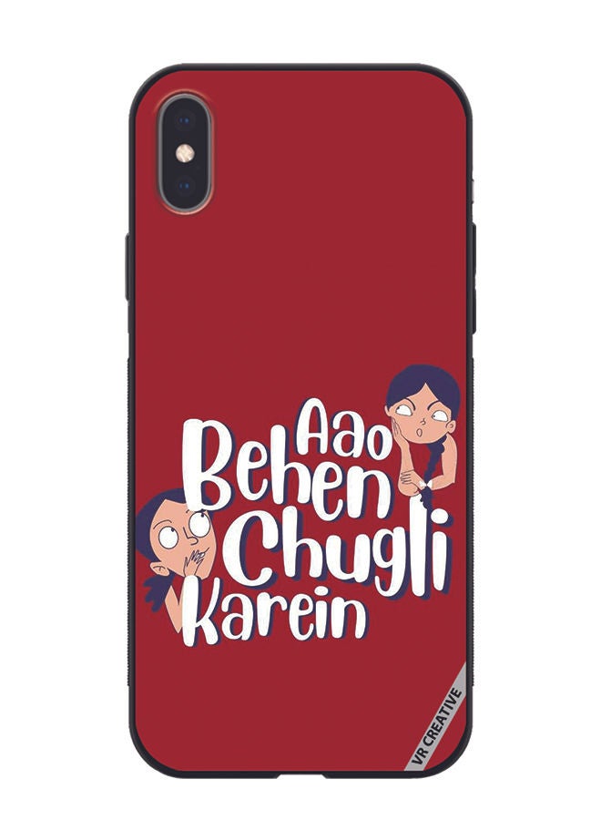 VR CREATIVE Protective Case Cover For Apple iPhone X/XS Aao Behen Chugli Karein Quote Design Multicolour - Image 1