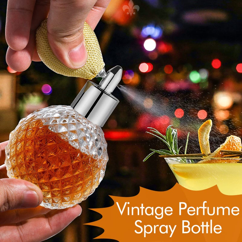 LINALL Vintage Atomizer Spray Bottle Perfume Bottle-100ml/3.4oz Empty Refillable Perfume Atomizer Glass Bottle Great for Home Decoration Cocktail - Image 4