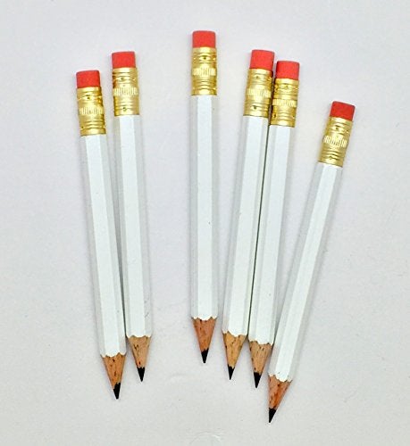 Express Pencils Half Pencils with Eraser - Golf, Classroom, Pew, Short, Mini, Small, Non Toxic - Hexagonal, Sharpened, #2 Pencil, Color - White, Pkg of 36 Pocket Pencils™ - Image 5