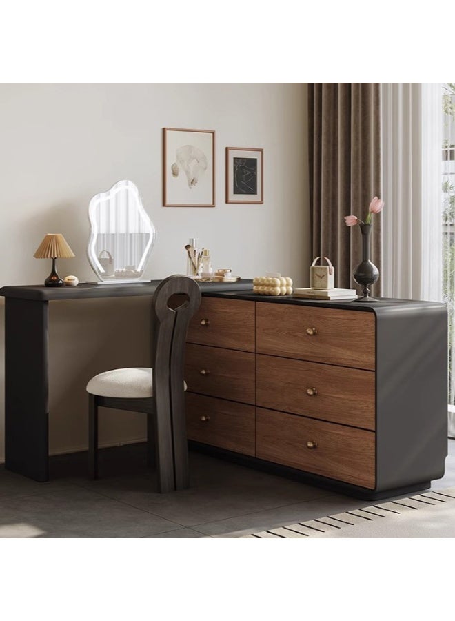 Baytonia Dressing Table Pascal with Mirror - Brown & Black - Image 1