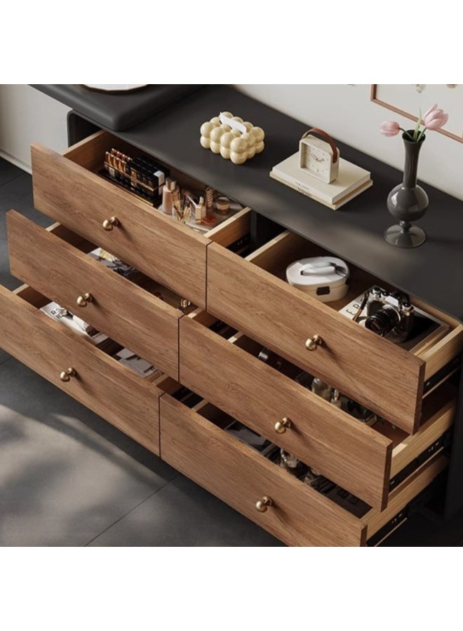 Baytonia Dressing Table Pascal with Mirror - Brown & Black - Image 3