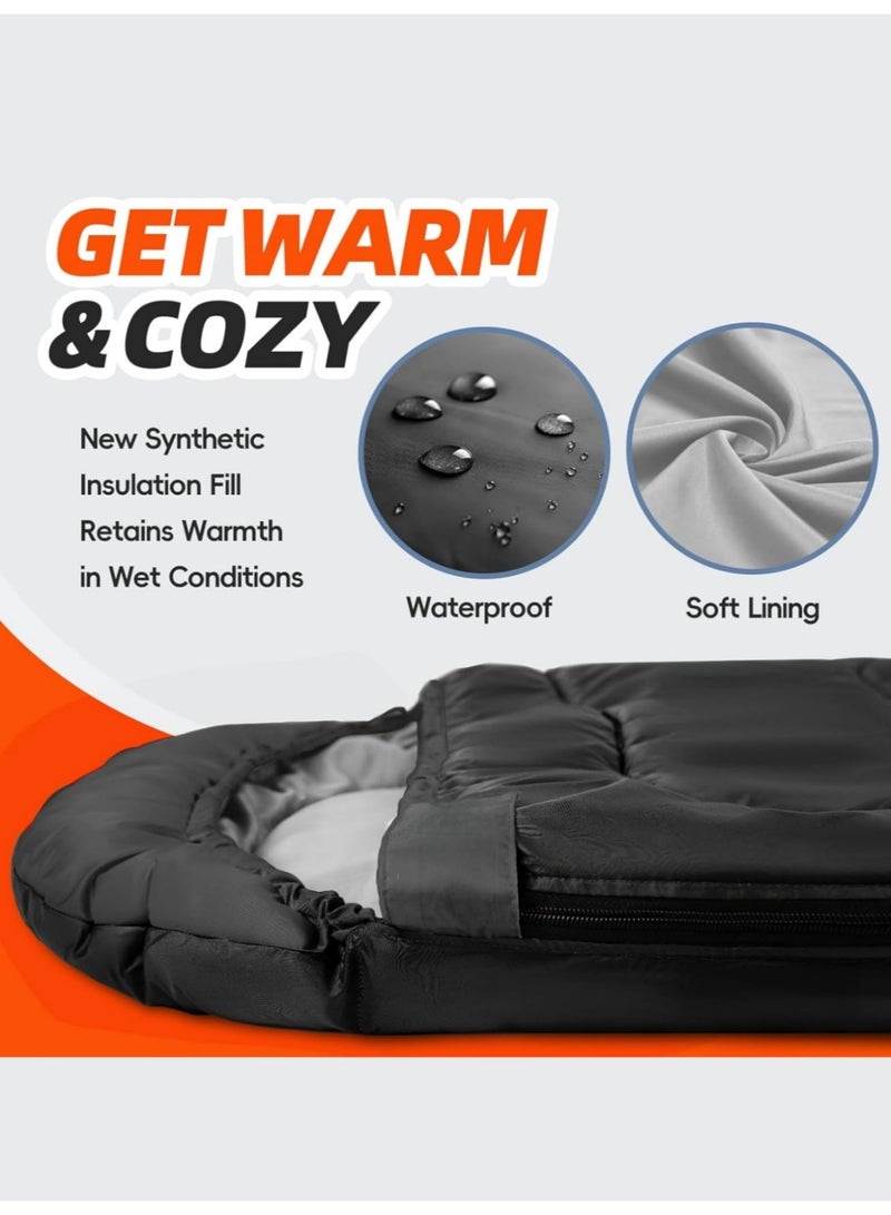 Portable waterproof sleeping bag, lightweight camping sleeping bag, 210cm*75cm, all-season sleeping bag, suitable for both warm and cold weather, comes with a storage bag, can be used indoors and outdoors, microfiber filling, suitable for children, teenagers and adults, suitable for backpacking/hiking/camping/mountaineering. - Image 4