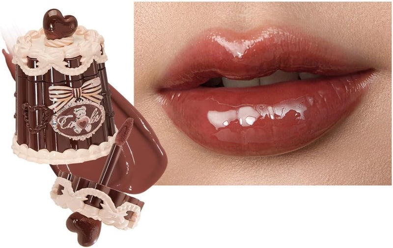 Flower Knows The Sweetie Bear Coating Lip Jelly, Soft Moisturizing Tinted Lip Gloss with Botanicals, Lightweight Non-Sticky Brown Lips Plumper, Cruelty-Free, 5g (JE09 Toffee) - Image 1