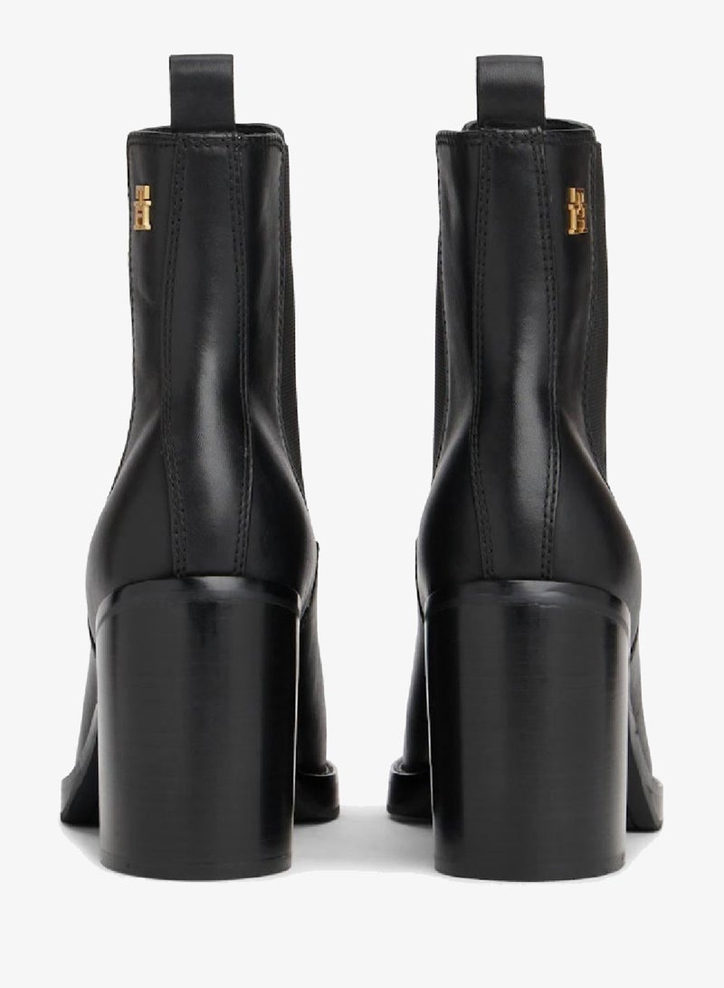 تومي هيلفيغر حذاء جلد تشيلسي بكعب سميك ومقدمة مربعة - Image 3