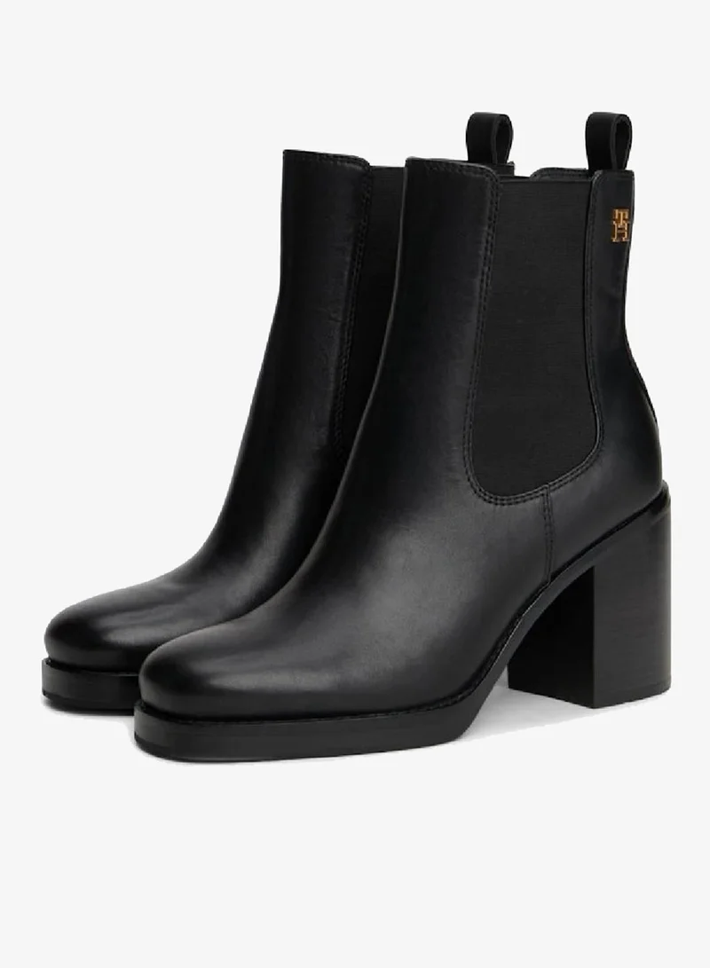 Tommy Hilfiger Leather Square Toe Chelsea Block Heels