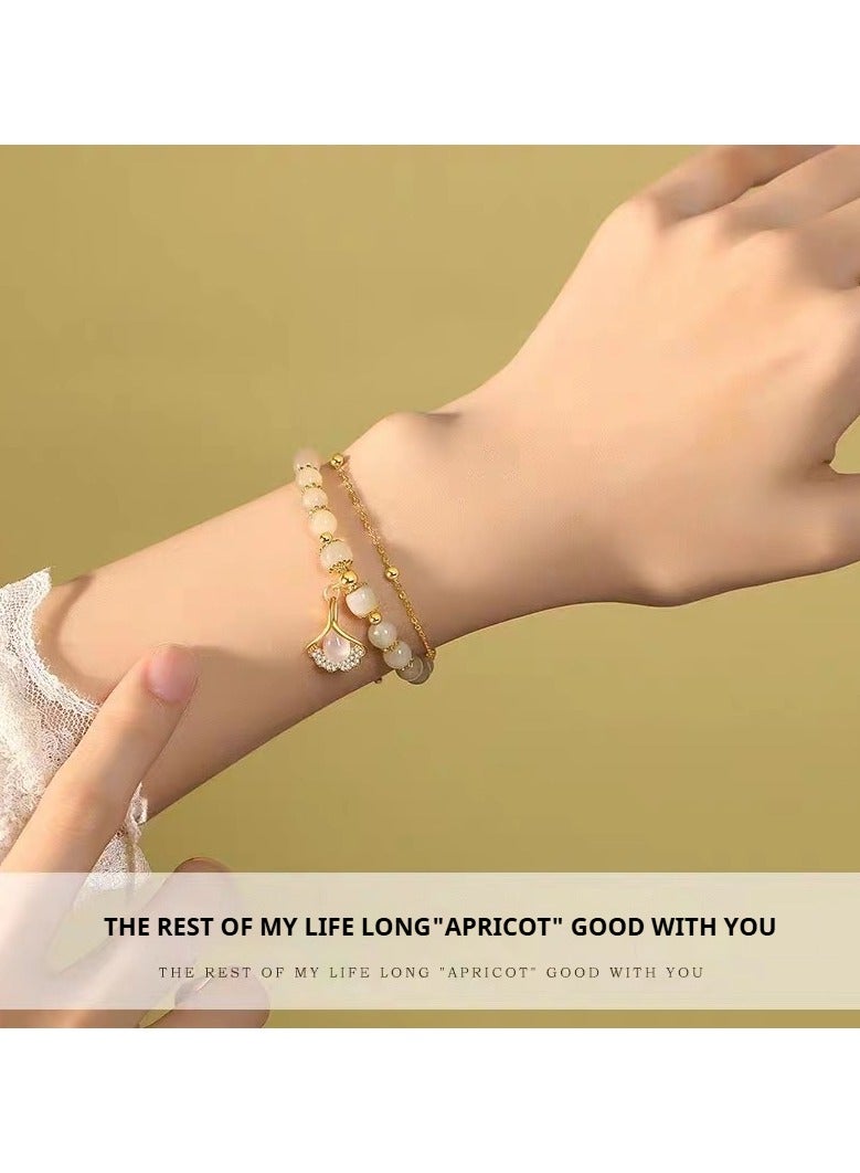 ويسترن سوار أوراق الجنكة الفاخرة الفاخرة ذات الطبقة المزدوجة، مناسب لحفلات الزفاف وأساور اللباس النسائية، وهدايا مفاجئة للصديقات أو الزوجات - هدية عيد الحب المثالية لها - Image 2