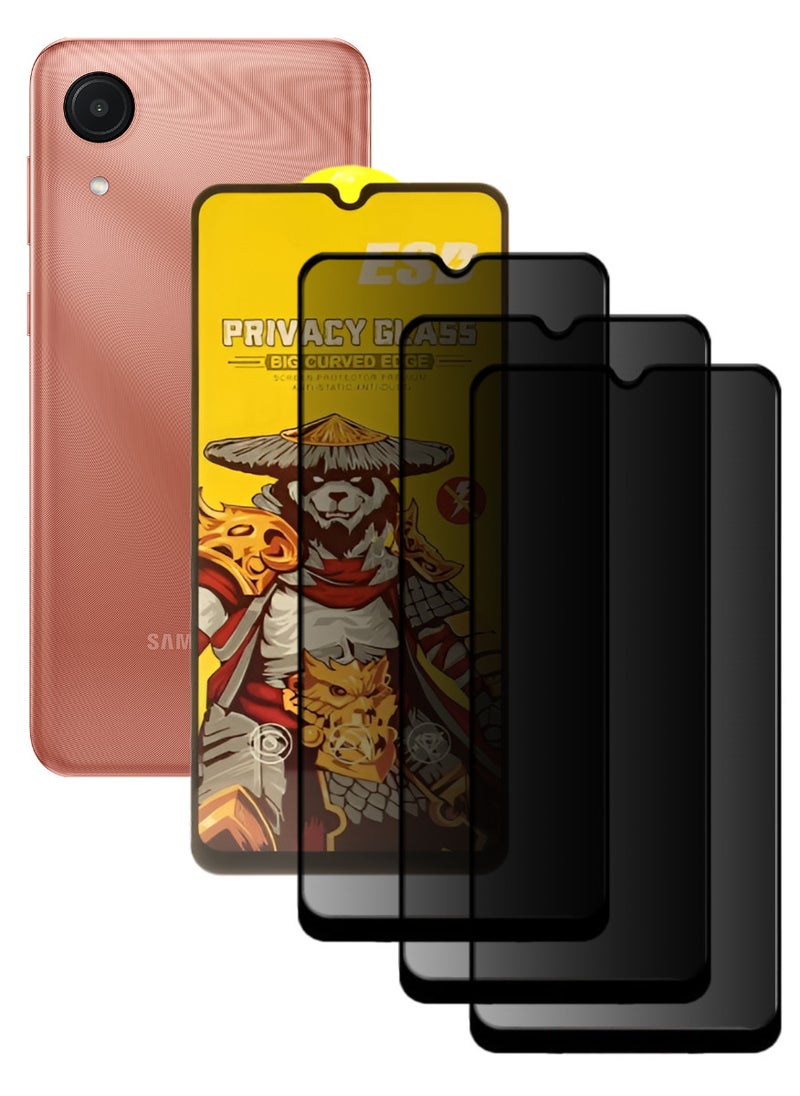 ESD 3 Pieces Tempered Dustproof Privacy Glass Screen Protector Compatible For Samsung Galaxy A03 Core - Image 1