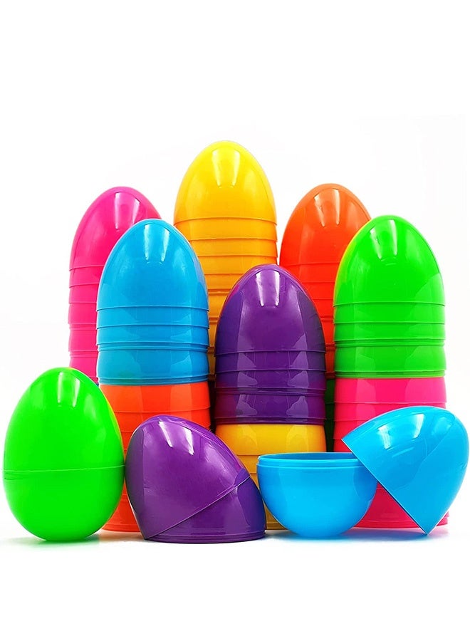 Peachjoy 50pcs  Eggs, 2.4 Inch Plastic Eggs Fillable Candy Party Themed Gift Fillers Decoration Classroom Reward Gifts - Image 1