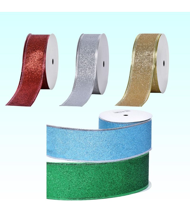 1 PC 118 Inch Artificial Jade Green Christmas Holiday Decorative Ribbon Soft Delicate For Tree Decoration Gift Wrapping Bow Making Wreath Wedding Decor - Image 1