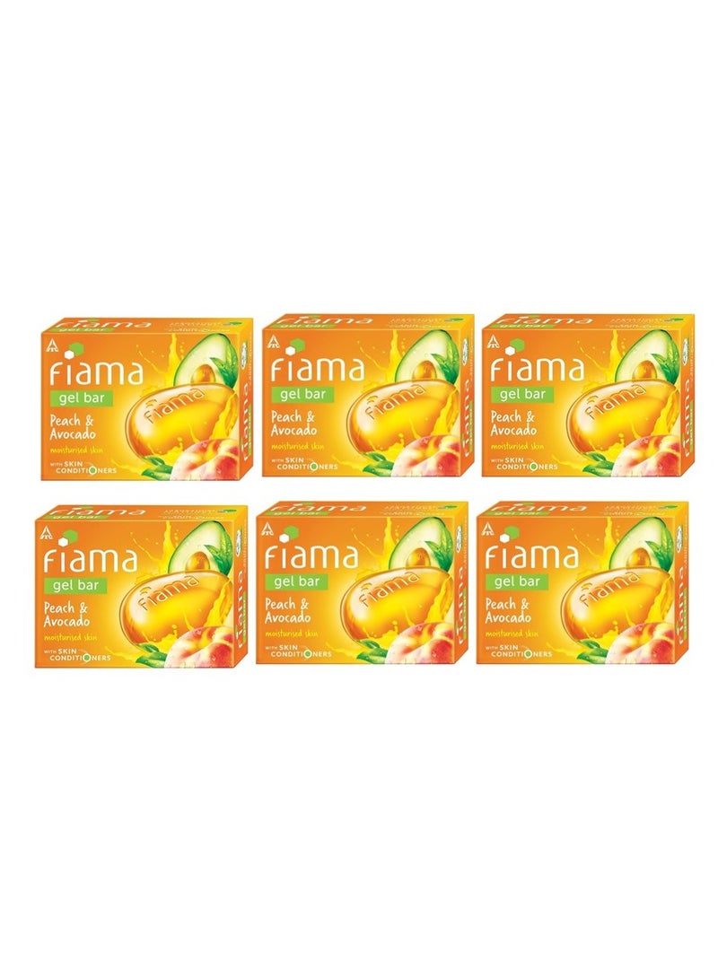فياما قالب جل بالخوخ والأفوكادو للبشرة المرطبة، مع مرطبات البشرة، 125 جم (عبوة من 6 قطع) - Image 1