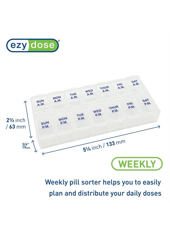 Ezy Dose Ezy Dose Weekly (7-Day) AM/PM Pill Organizer, Vitamin Case, and Medicine Box, Medium Compartments, 2 Times a Day, Natural  - Image 4