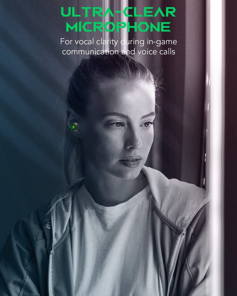 BLACK SHARK سماعات أذن لاسلكية بلاك شارك مع زمن استجابة منخفض للغاية 35 مللي ثانية، سماعات بلوتوث للألعاب بجودة صوت استوديو، بلوتوث 5.2، مقاومة للماء IPX5، 24 ساعة من وقت الاستماع، ميكروفونات واضحة، ملاءمة مريحة - لوسيفر T4 - Image 5