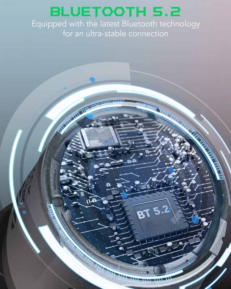 BLACK SHARK سماعات أذن لاسلكية بلاك شارك مع زمن استجابة منخفض للغاية 35 مللي ثانية، سماعات بلوتوث للألعاب بجودة صوت استوديو، بلوتوث 5.2، مقاومة للماء IPX5، 24 ساعة من وقت الاستماع، ميكروفونات واضحة، ملاءمة مريحة - لوسيفر T4 - Image 4