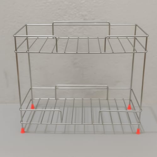 Cri8Hub Stainless Steel 2-Tier Kitchen Rack, Spice Tiered Shelf Countertop for Kitchen Pantry Storage Organizer, Shelves Spice rack Dish Rack storage self - Image 4