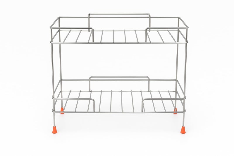 Cri8Hub Stainless Steel 2-Tier Kitchen Rack, Spice Tiered Shelf Countertop for Kitchen Pantry Storage Organizer, Shelves Spice rack Dish Rack storage self - Image 2