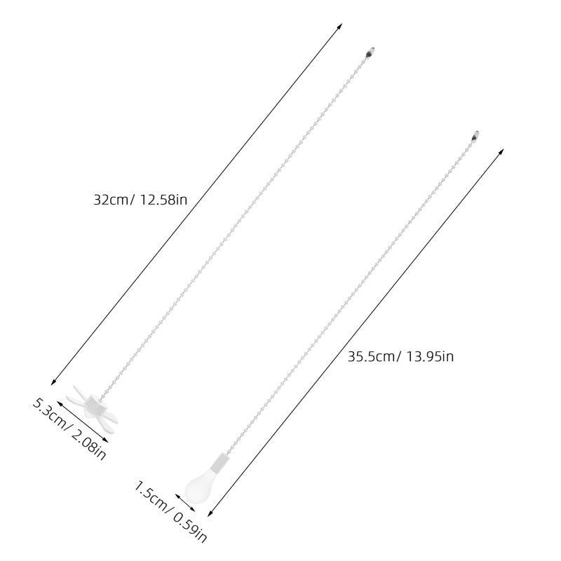 2Pcs White Ceiling Fan Pull Chain Replacement Decorative Fan Pulls for Lamps and Lights - Image 2