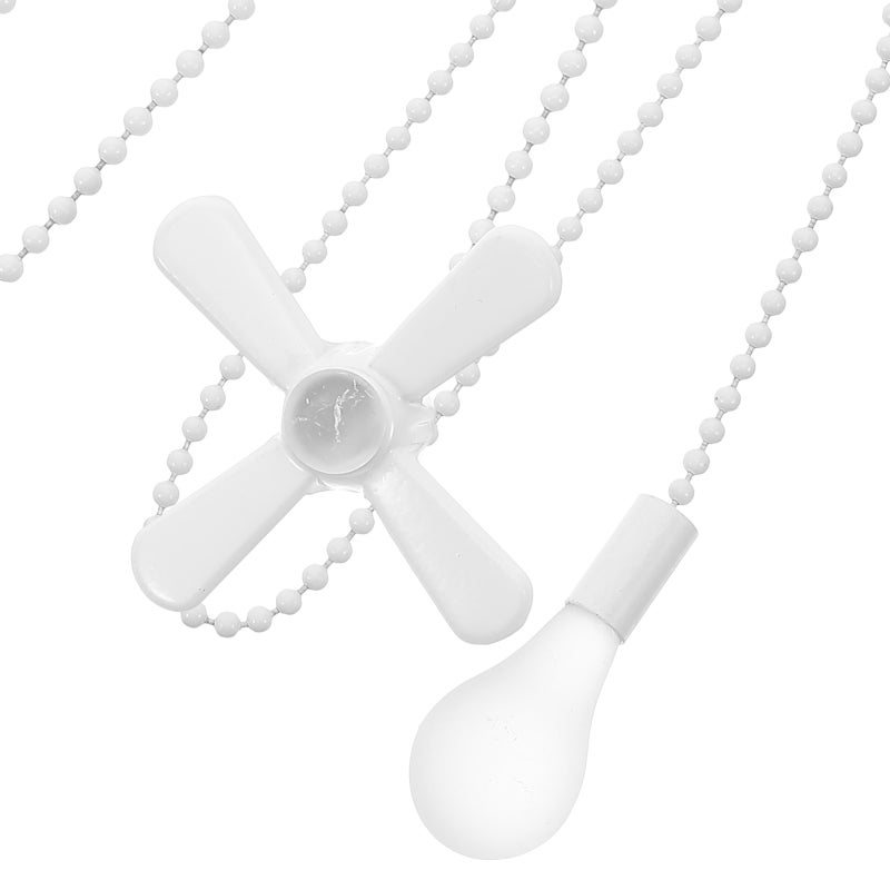 2Pcs White Ceiling Fan Pull Chain Replacement Decorative Fan Pulls for Lamps and Lights - Image 3