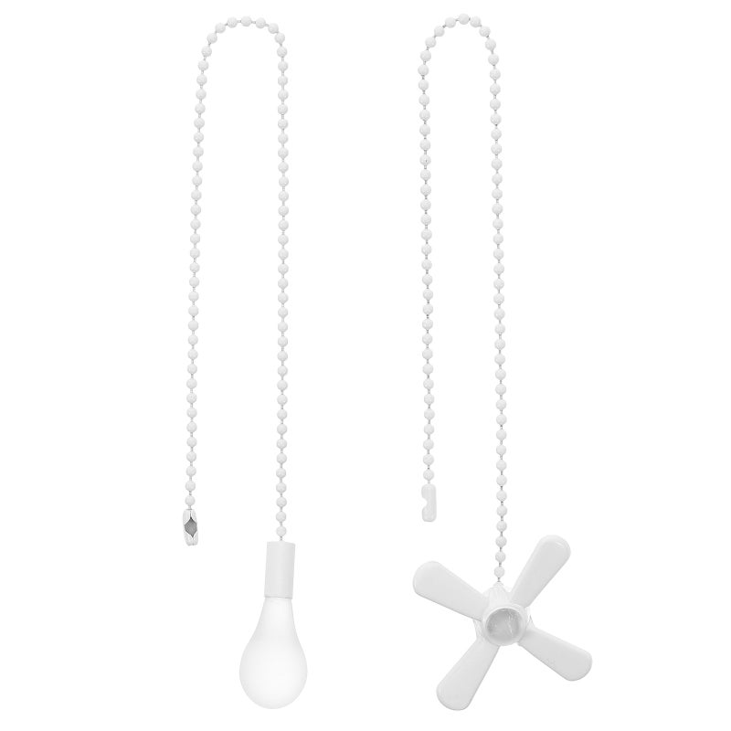 2Pcs White Ceiling Fan Pull Chain Replacement Decorative Fan Pulls for Lamps and Lights - Image 1