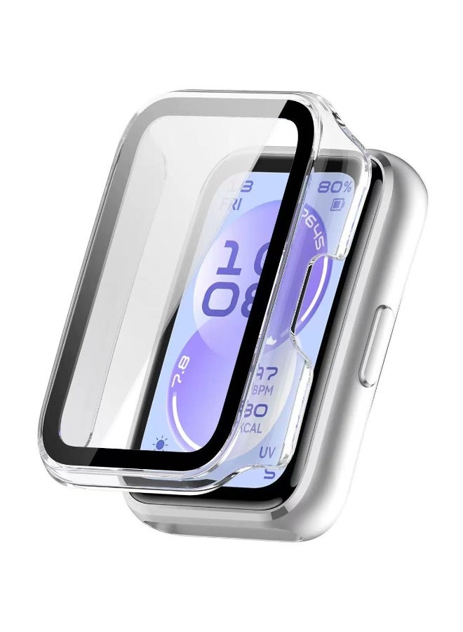 Huawei Band 11 Screen Protector Case, Hard PC Case with Tempered Glass Screen Protector, Ultra-thin and High Definition, (Clear)