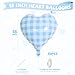 Biapian Blue White Checkered Heart Balloons 10 Pcs Light Blue Grid Heart Shape Balloon 18 Inch Lattice Foil Valentines Balloons for Kids Boys Birthday Wedding Valentines Bridal Baby Shower Party Decorations - Image 4