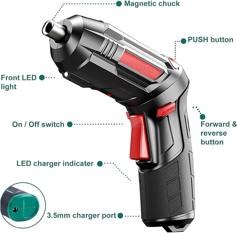 LINJIE Cordless Drill Set,47 In 1 Electric Screwdriver Set,Diy Tools With Led Light & Charger For Home, Office, Workplace - Image 3