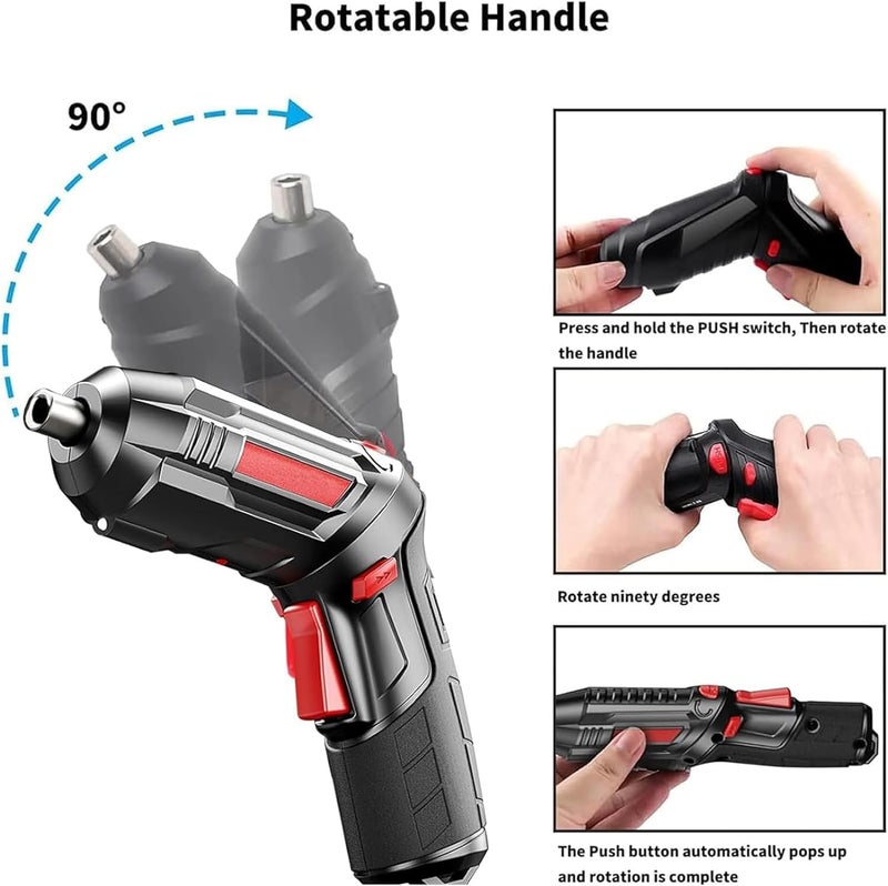 LINJIE Cordless Drill Set,47 In 1 Electric Screwdriver Set,Diy Tools With Led Light & Charger For Home, Office, Workplace - Image 4