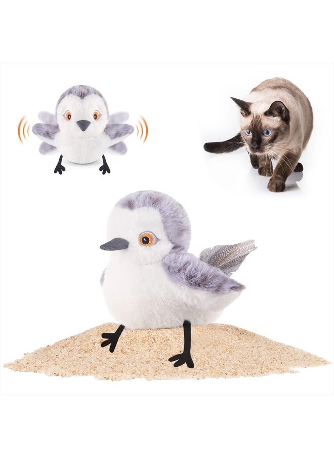 Potaroma Cat Toys Flapping Bird (No Flying), Lifelike Sandpiper Chirp Tweet, Rechargeable Touch Activated Kitten Toy Interactive Cat Exercise Toys for All Breeds Cat Kicker Catnip Toys 4.0"  - Image 1