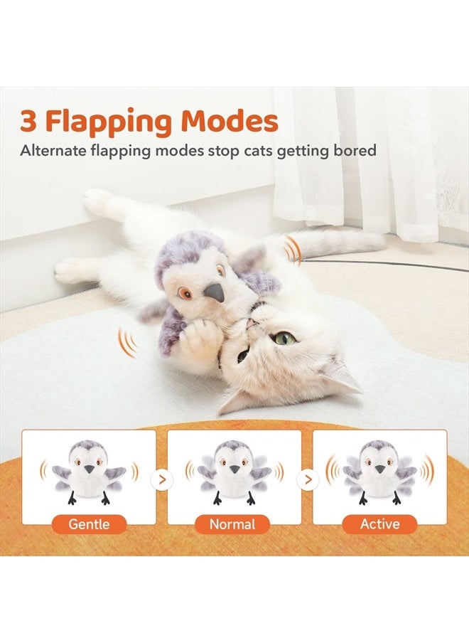 Potaroma Cat Toys Flapping Bird (No Flying), Lifelike Sandpiper Chirp Tweet, Rechargeable Touch Activated Kitten Toy Interactive Cat Exercise Toys for All Breeds Cat Kicker Catnip Toys 4.0"  - Image 3