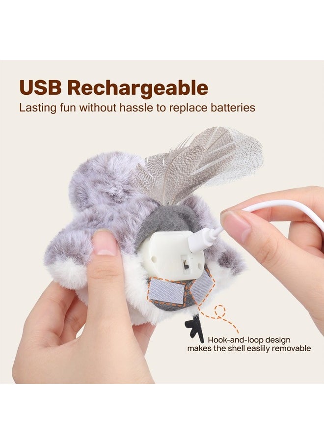 Potaroma Cat Toys Flapping Bird (No Flying), Lifelike Sandpiper Chirp Tweet, Rechargeable Touch Activated Kitten Toy Interactive Cat Exercise Toys for All Breeds Cat Kicker Catnip Toys 4.0"  - Image 5