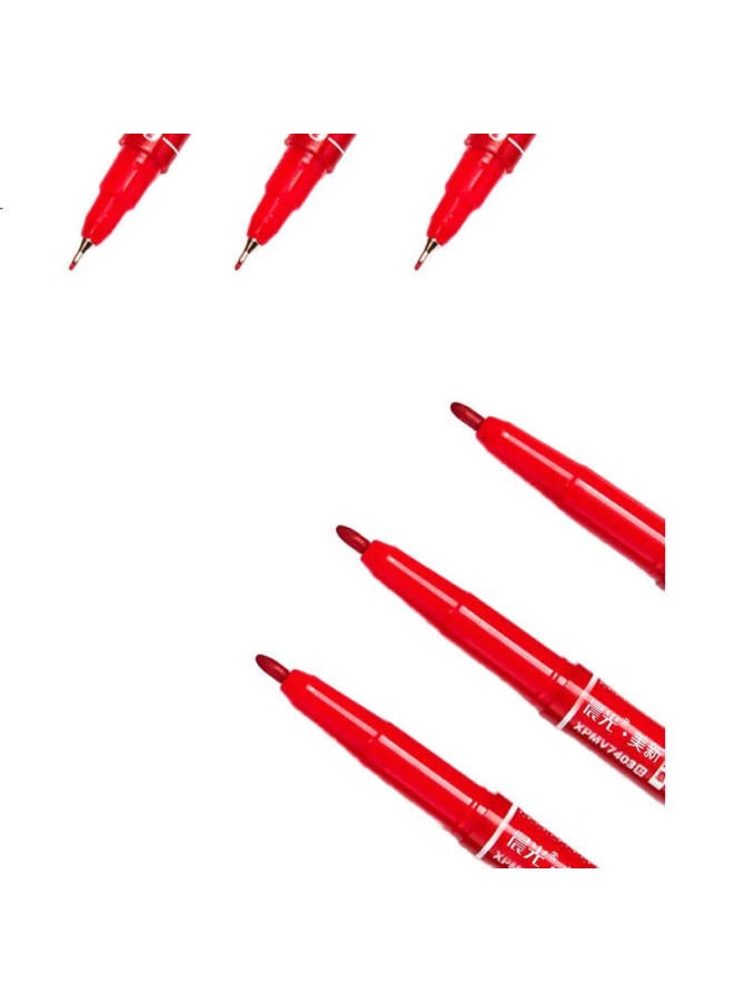 M.G M&G Stationery, Red Dual-Tip Marker Pen, Waterproof Marker Pen, Oil-Based Pen, Children'S Student Outlining Pen, Office Supplies, 12 Pcs Xpmv7403 - Image 2