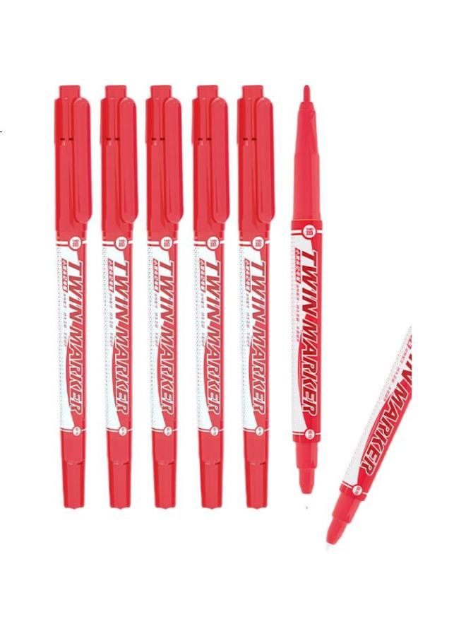 M.G M&G Stationery, Red Dual-Tip Marker Pen, Waterproof Marker Pen, Oil-Based Pen, Children'S Student Outlining Pen, Office Supplies, 12 Pcs Xpmv7403 - Image 3