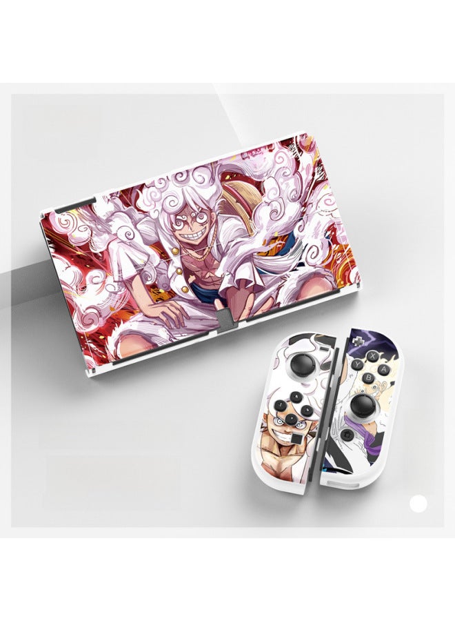 Switch Oled One Piece Hard Shell Painted Pattern Protective Shell Split Hard Shell Nintendo PC Hard Shell-Model:oled Hatsune Future White - Image 2