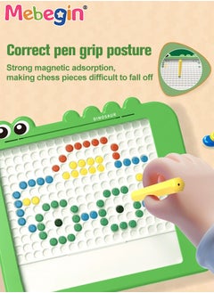 MEBEGIN Magnetic Drawing Board, Magnet Doodle Board with Dot Beads and 10 Reference Cards, Scratch Resistance Magnetic Dot Board, Montessori Toy, Creative Travel Toy, Ideal Gift for Kids Aged 3+  - Image 3