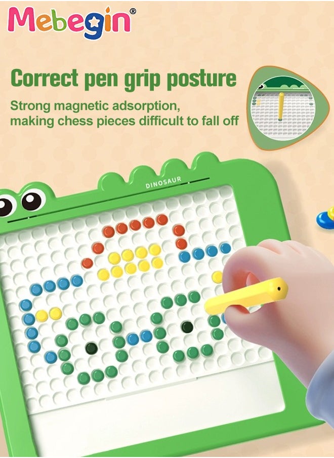 MEBEGIN Magnetic Drawing Board, Magnet Doodle Board with Dot Beads and 10 Reference Cards, Scratch Resistance Magnetic Dot Board, Montessori Toy, Creative Travel Toy, Ideal Gift for Kids Aged 3+  - Image 3