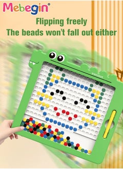 MEBEGIN Magnetic Drawing Board, Magnet Doodle Board with Dot Beads and 10 Reference Cards, Scratch Resistance Magnetic Dot Board, Montessori Toy, Creative Travel Toy, Ideal Gift for Kids Aged 3+  - Image 2