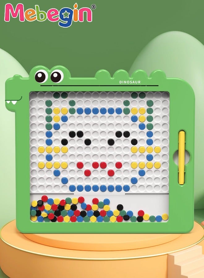 MEBEGIN Magnetic Drawing Board, Magnet Doodle Board with Dot Beads and 10 Reference Cards, Scratch Resistance Magnetic Dot Board, Montessori Toy, Creative Travel Toy, Ideal Gift for Kids Aged 3+ - Image 2