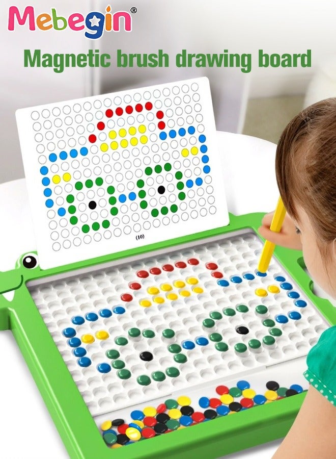 MEBEGIN Magnetic Drawing Board, Magnet Doodle Board with Dot Beads and 10 Reference Cards, Scratch Resistance Magnetic Dot Board, Montessori Toy, Creative Travel Toy, Ideal Gift for Kids Aged 3+ - Image 5