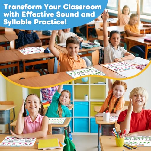Laffunz 12 Packs Phonemic Awareness Dry Erase Board Speech Therapy Material Dry Erase Phonics Games Flash Cards Elkonin Boxes Science of Reading Spelling Manipulatives Classroom Materials Must Have - Image 5