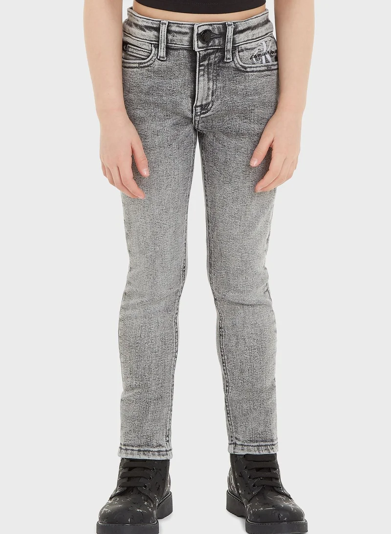 Calvin Klein Jeans Kids Mid Wash Skinny Jeans