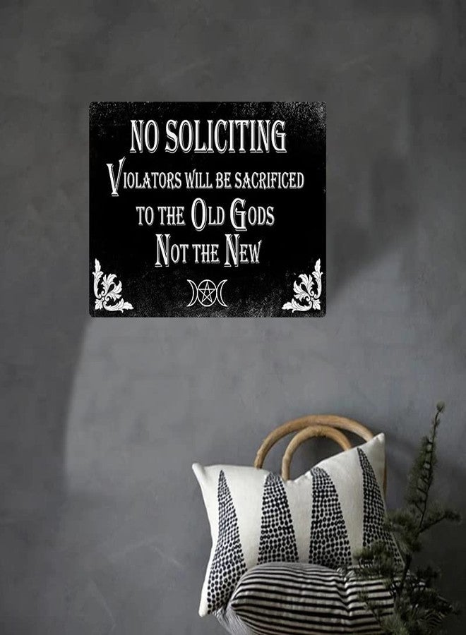 Bestylez Gothic No Soliciting Sign - "Violators Will Be Sacrificed To The Old Gods" Door Sign, 12x8 Inches, Perfect for Gothic and Occult Decor (940) - Image 2